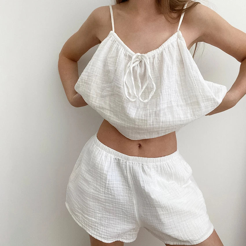 QINSI 2025 Cotton Pajamas Women Sexy Summer Straps