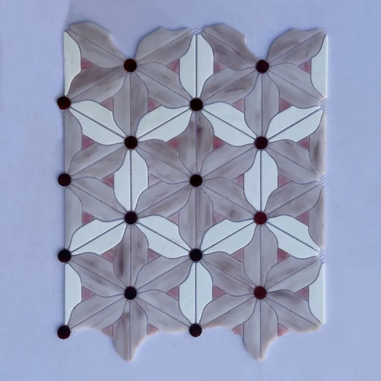 Mosaics Modern Scandinavian B&B Living Room Balcony Bathroom Kitchen Wall and Floor Glass Tiles Look Like Natural Marble Mosaic - Daisan Mart