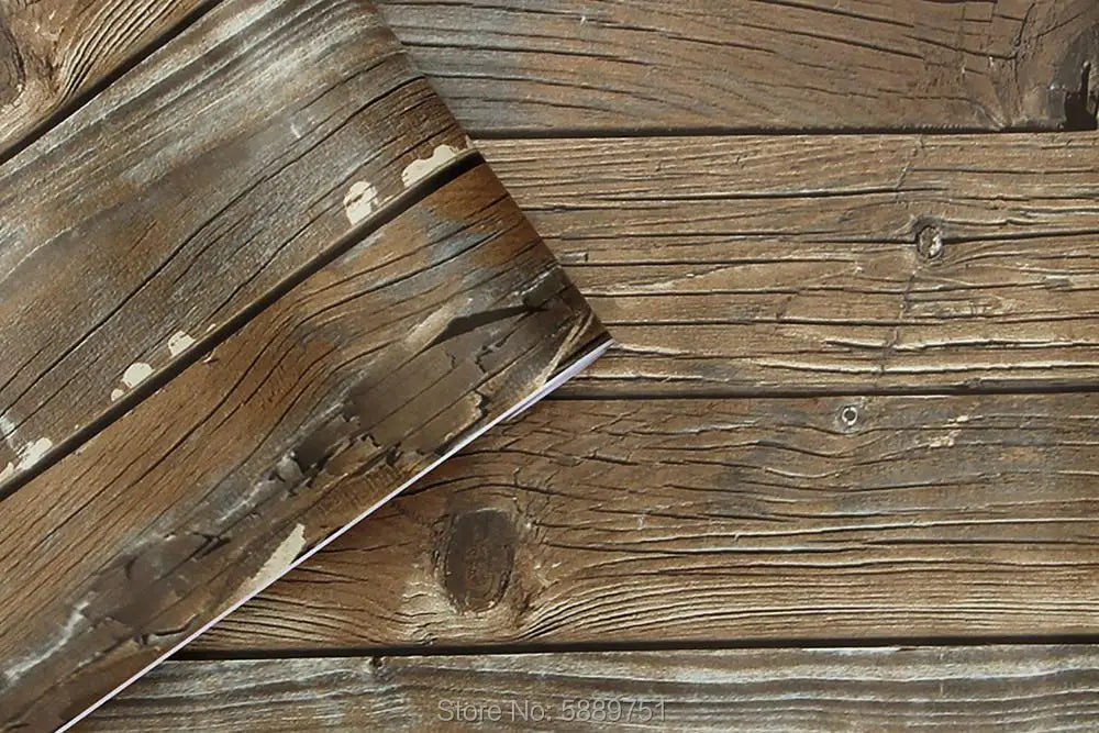 Retro Faux Wood Grain Peel And Stick Wallpaper Self-adhesive Wood Plank Wallpaper Roll Removable Vinyl Wall Covering For Restaur - Daisan Mart