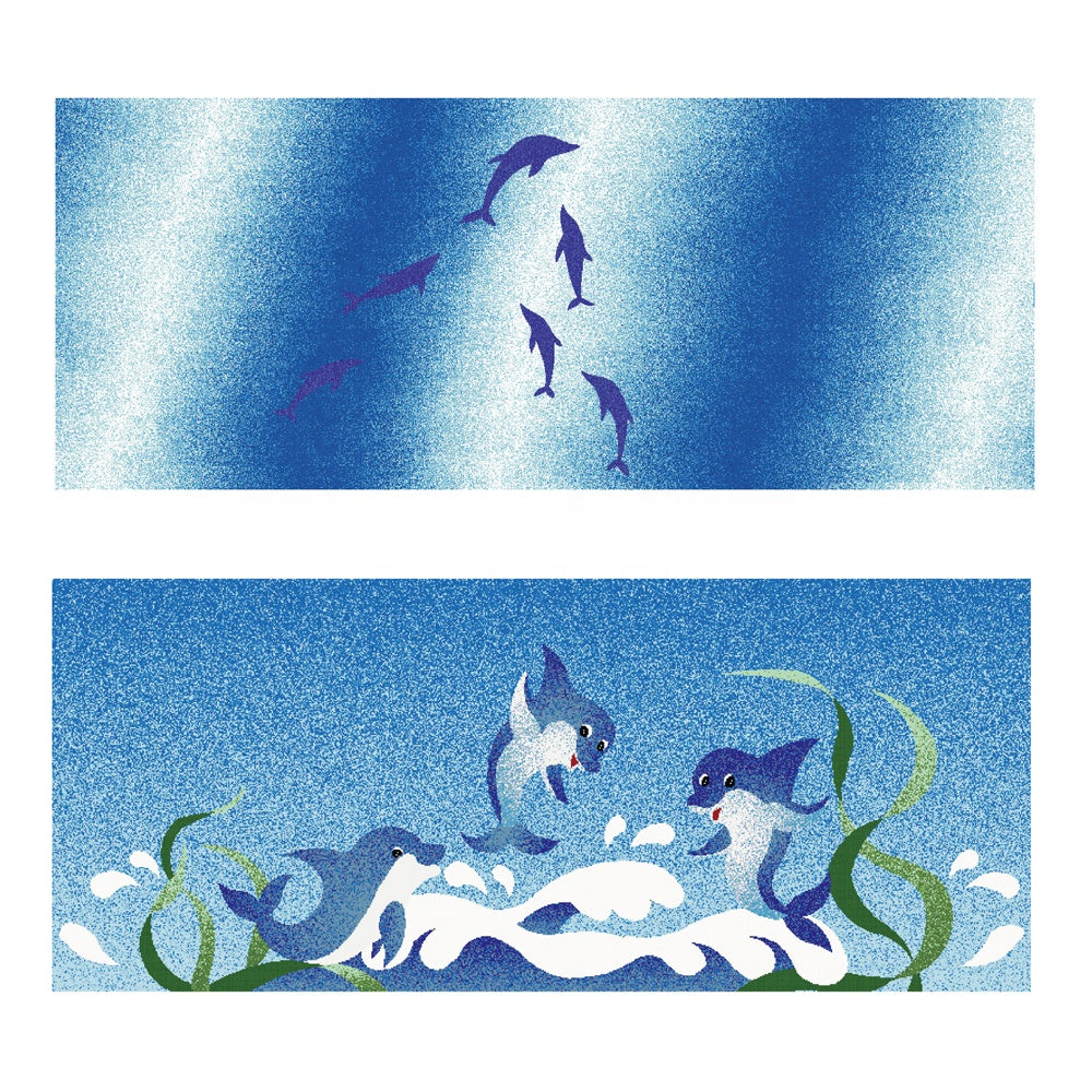 Blue Ocean Dolphin Ceramic Mosaic Custom Pattern 