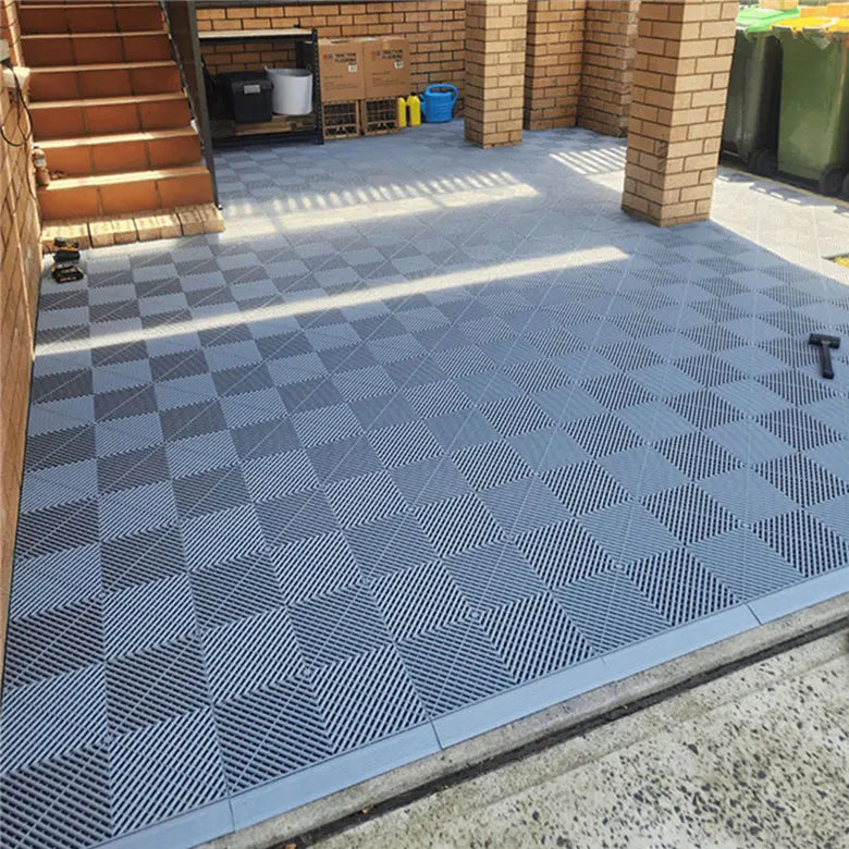 Modular Vented Floor Tiles for Garage Workshop - Anti-Slip Surface, Quick Drain Design - Daisan Mart