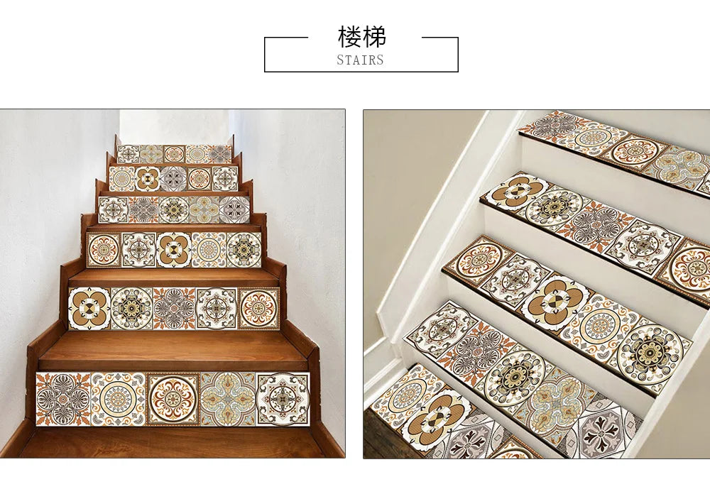 10/15/20/30cm Purple Retro Strip Tiles Wall Sticker Kitchen Stairs Tile Decoration Wallpaper Peel &amp; Stick Waterproof Art Mural