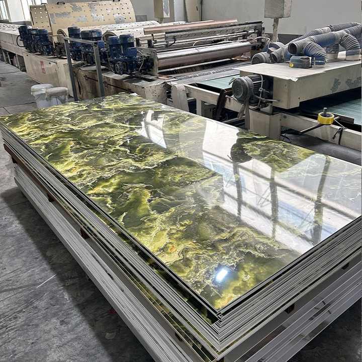 2024 Modern PVC Wall Panels Eco-friendly Marble Pattern Waterproof For Living Room, Bathroom, Bedroom, Villa