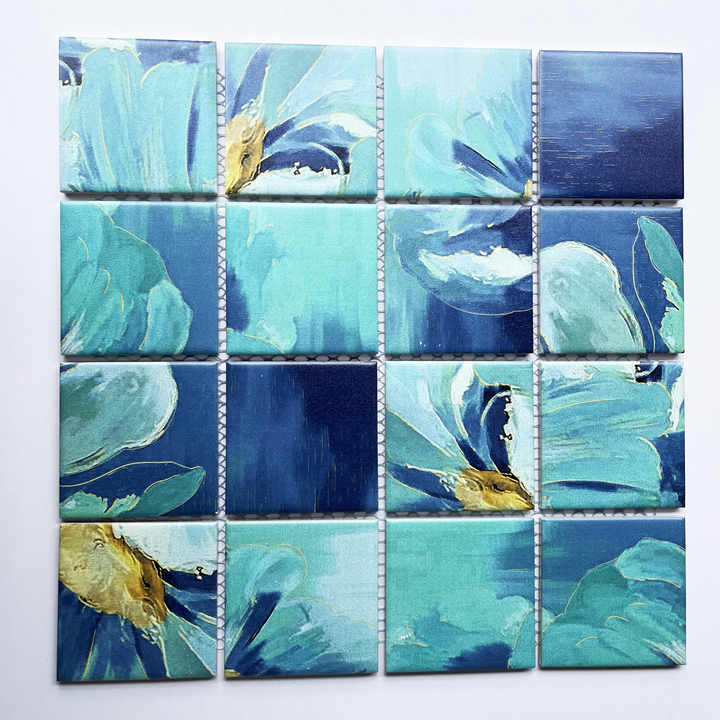 3D square marble mosaic inkjet pattern for interior wall decoration of living room, kitchen, bathroom 