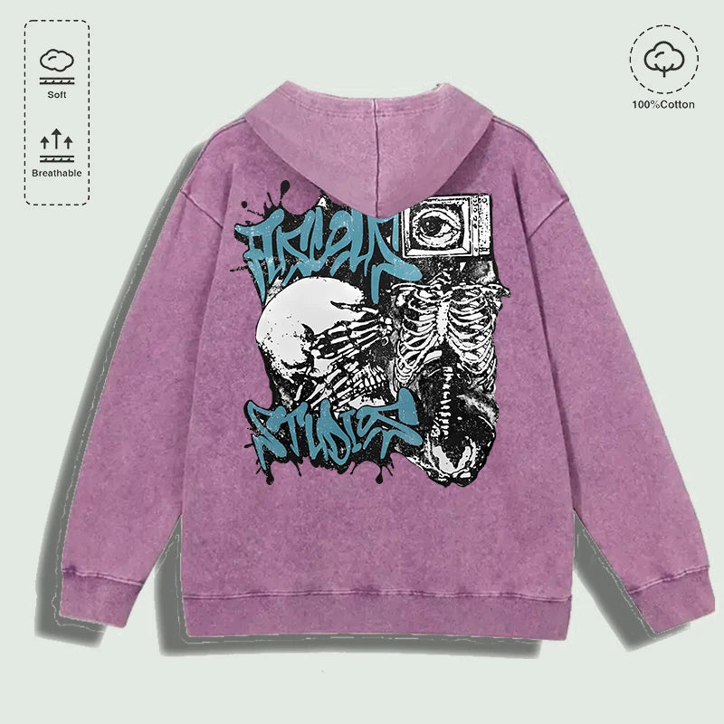 Áo Hoodie Cotton Fuscous Studios Đầu Lâu Đa Màu - Daisan Mart