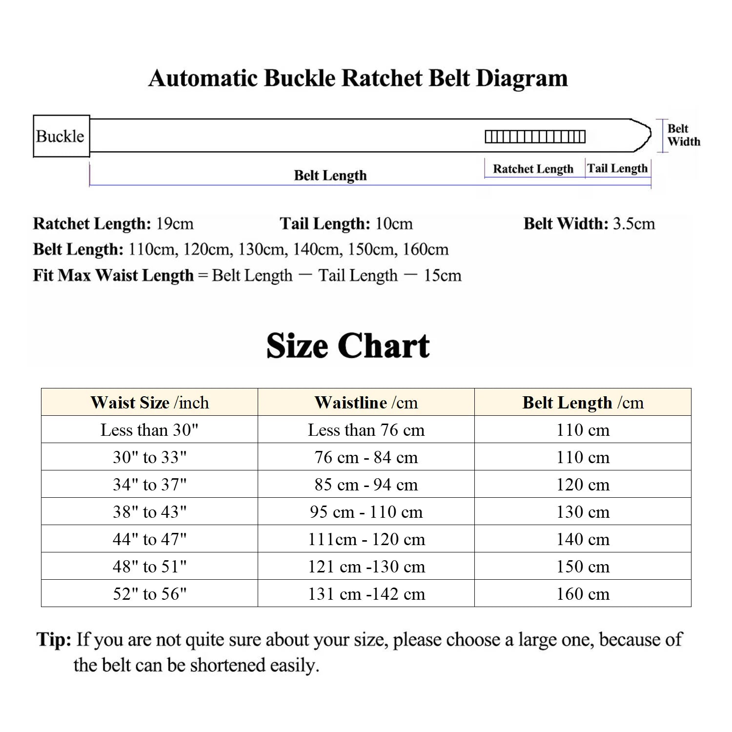 Men's Multi-Color Leather Belt 3.5cm With Automatic Buckle