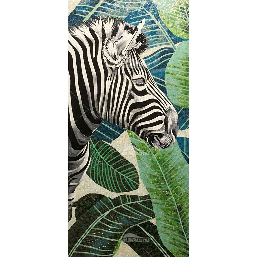 Cheap custom flower decorative handmade art painting supplier glass bird pattern wall puzzle 