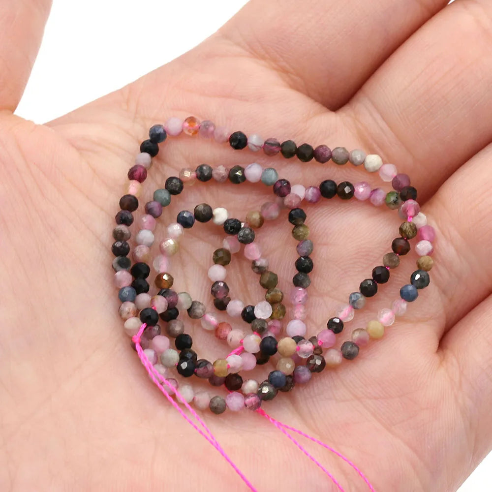 Natural faceted gemstone beads DIY bracelet