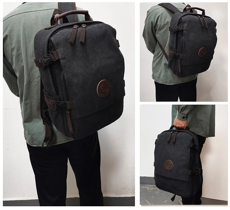 Balo Laptop Canvas Tùy Chỉnh Logo Đa Năng Cho Nam - Daisan Mart