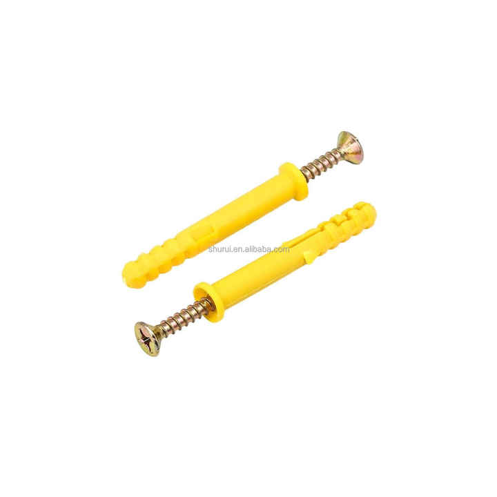Ống nhựa giãn nở nhỏ màu vàng đáng tin cậy và bán chạy neo nylon có vít