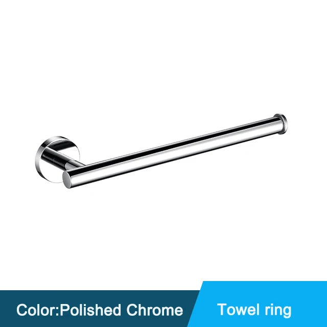 Black Wall-mounted Black Stainless Steel Towel Rack Set Towel Bar Toilet Paper Holder Robe Towel Hooks Bathroom  Accessories Kit - Daisan Mart