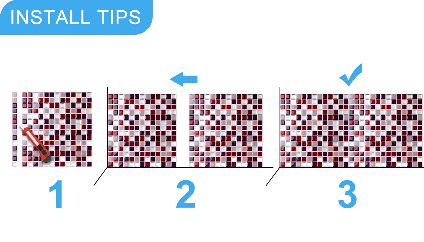 Gạch Dán Tường 3D Xám Nhạt - Vividtiles DIY Nhà Bếp