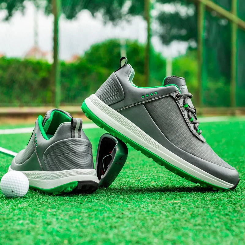 Men's Golf Shoes Big Size Breathable Mesh &amp; Genuine Leather