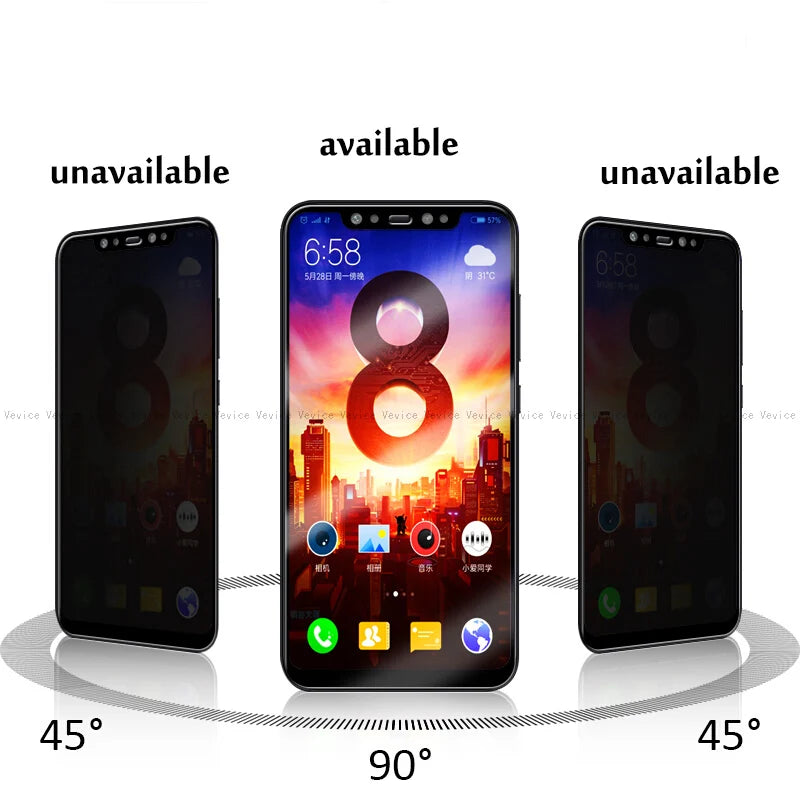 Anti Spy For OUKITEL C57S C38 C35 C32 C36 C37 C33 C31 C50 C51 C58 C57 PRO Screen Protector Film Privacy Tempered Glass - Daisan Mart