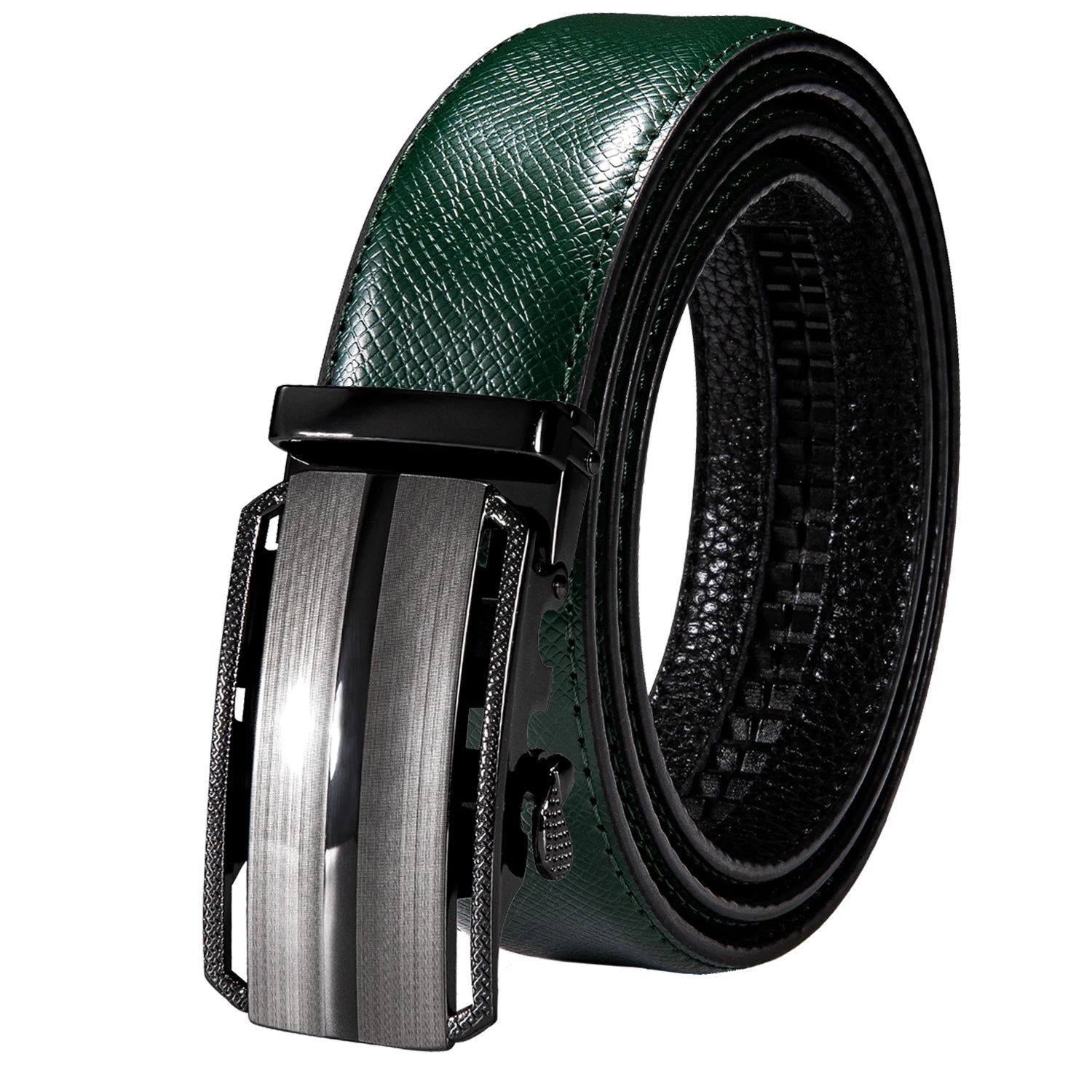 Men's Classy Blue Leather Belt, Automatic Buckle