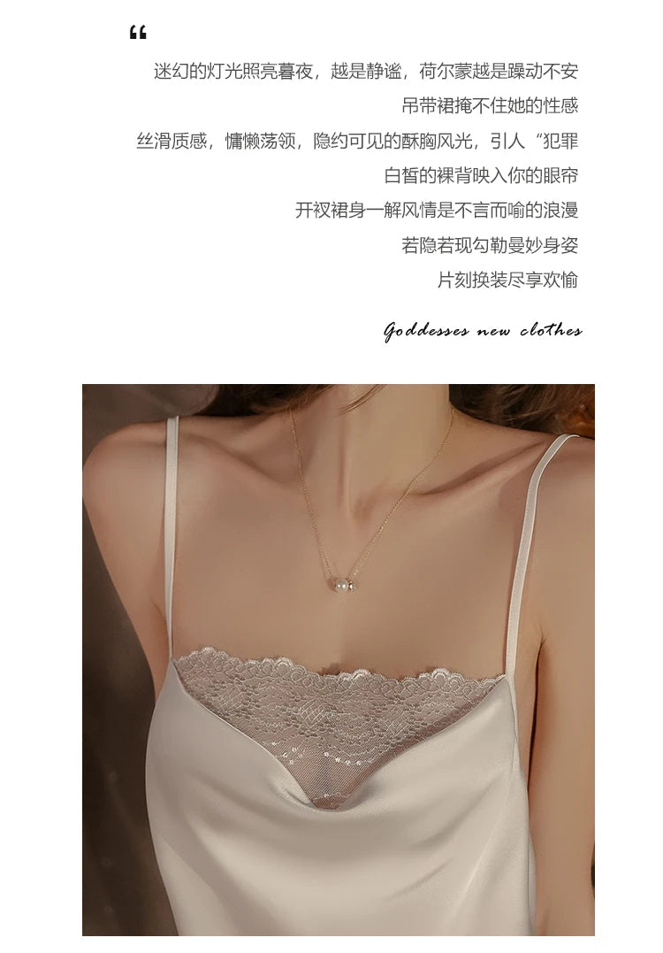 Váy Ngủ Ren Quyến Rũ Size Lớn Đơn Giản Ice Silk