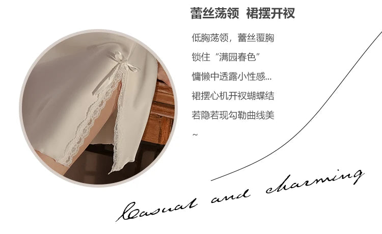 Váy Ngủ Ren Quyến Rũ Size Lớn Đơn Giản Ice Silk