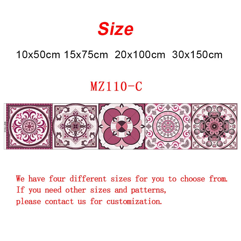 10/15/20/30cm Purple Retro Strip Tiles Wall Sticker Kitchen Stairs Tile Decoration Wallpaper Peel &amp; Stick Waterproof Art Mural