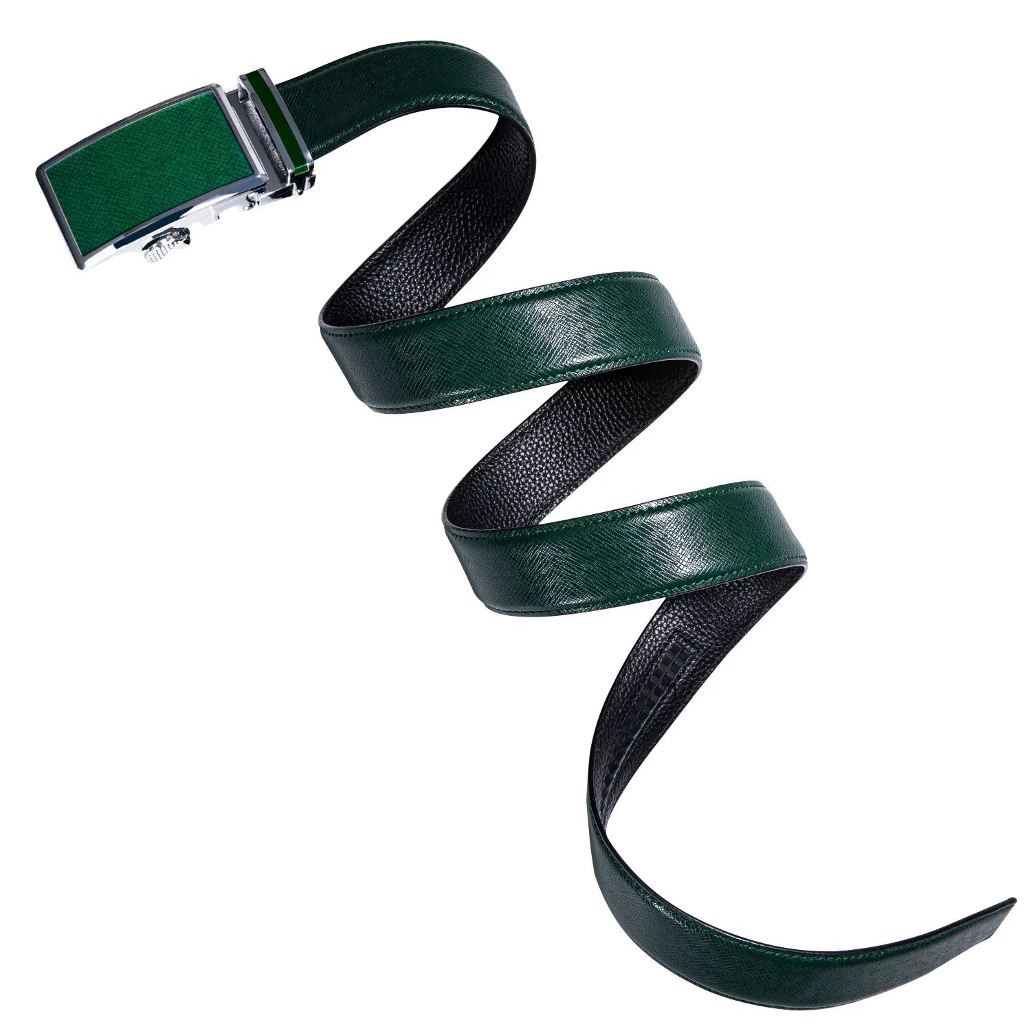 Men's Classy Blue Leather Belt, Automatic Buckle