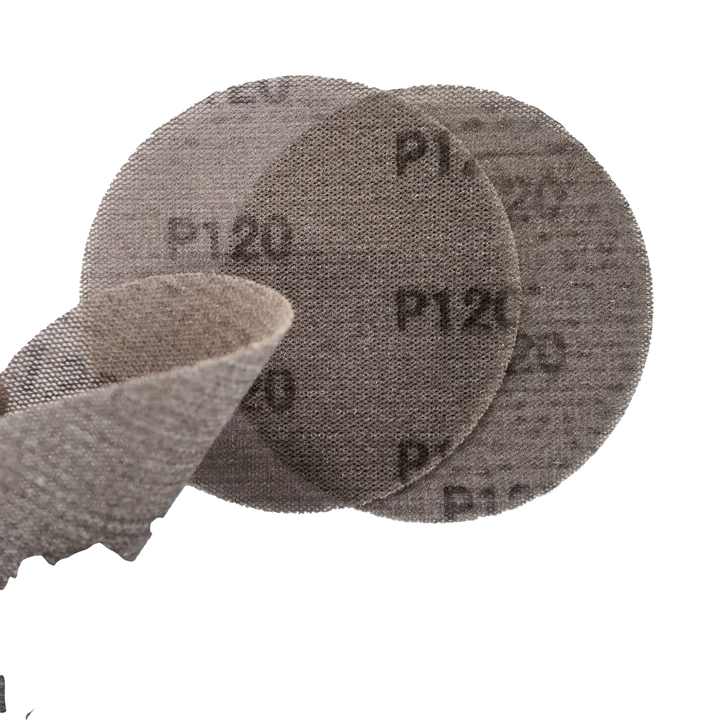 Hook and loop mesh sanding discs 80 100 120 150 320 600 Dust free mesh sanding discs with abrasive grains 