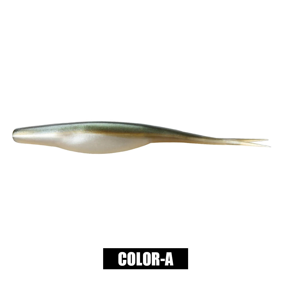 Spinpoler TPR Floating 5”Jerk Bait Shad Minnow Soft Fishing Lure 10x Tough Artificial Bait Split Tail Drop Shot Bass Pike Zander - Daisan Mart