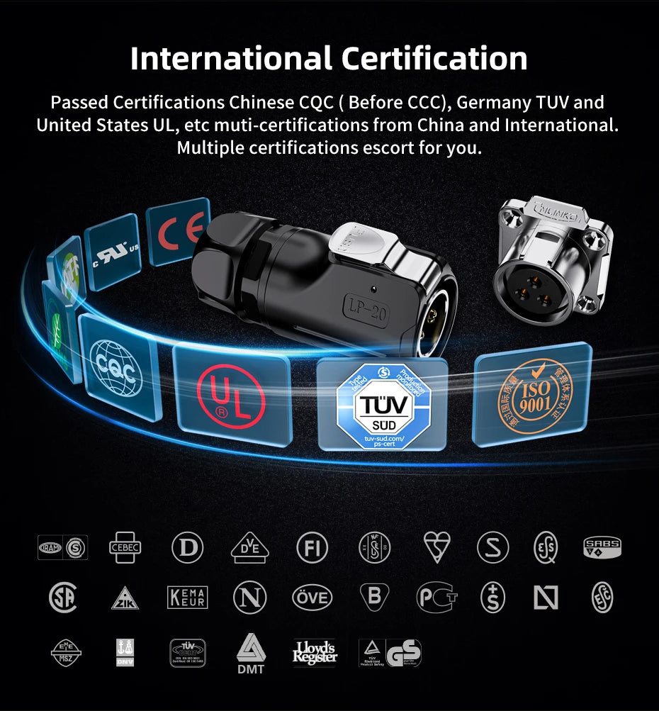 Durable Waterproof IP67 Industrial LED Connector