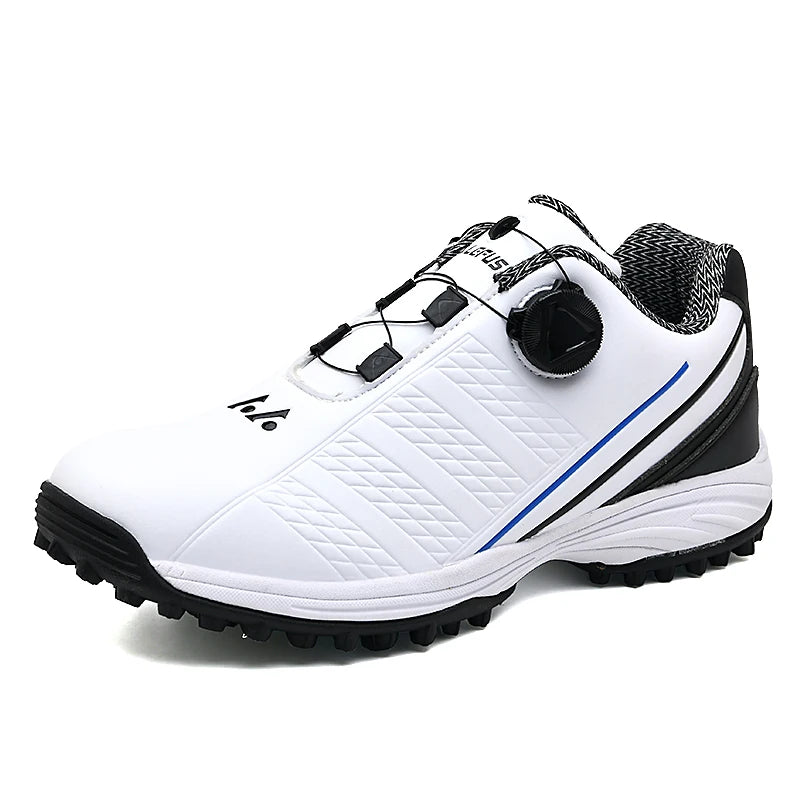 Men's and Women's Waterproof Leather Golf Shoes with Sports Drawstring