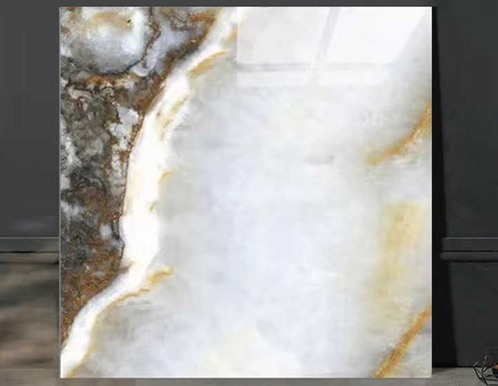 Foshan Ceramic Tile Factory Marble Pattern Floor Tiles 80x80 Carreaux Wall Tiles Glossy Yellow Floor Tiles