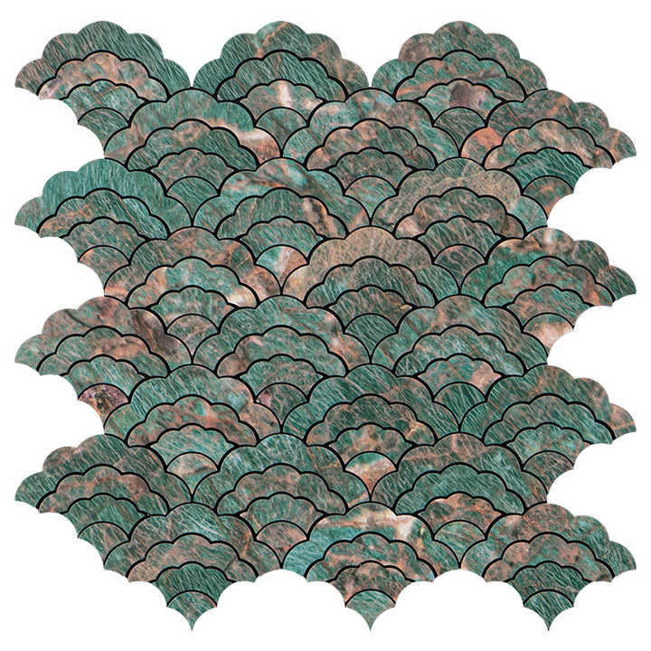 Creative Style Hotel Home Decoration Easy Self Adhesive Green Color For Bathroom Porcelain Mosaic Tiles 