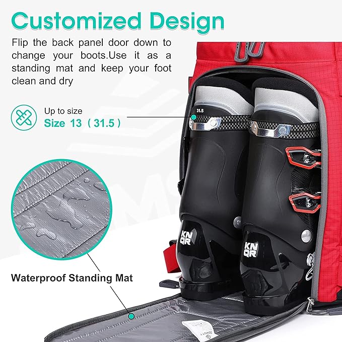 High quality large capacity snow backpack for men and women, with snowboard and snowboard suspension system, for outdoor skiing. 