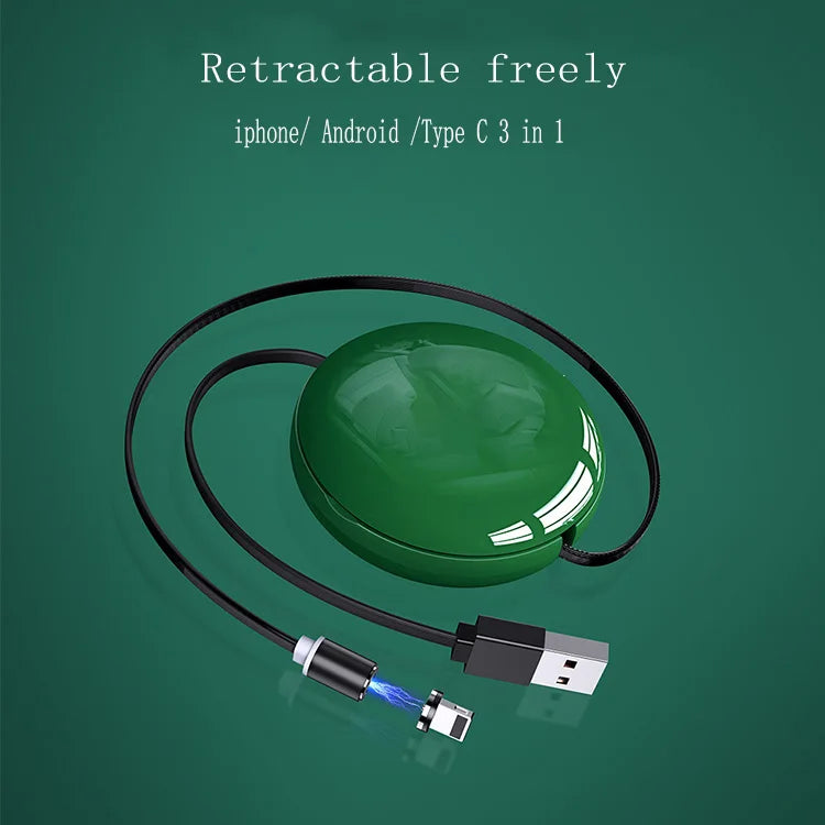 3in1 Magnetic Fast Charging Cable for iPhone TypeC Android