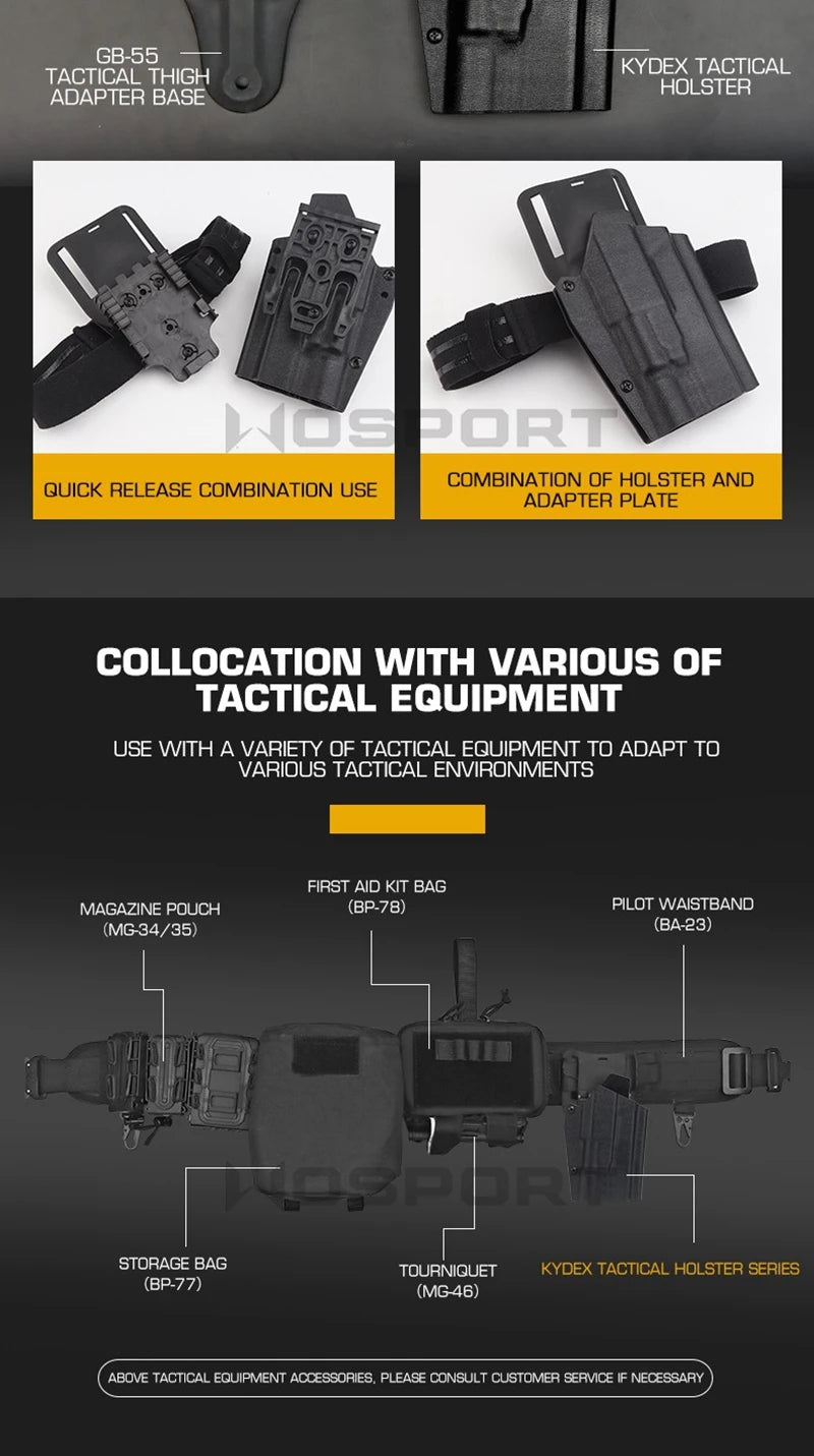 Kydex Holster for G17/19/19x/45 Inside Waistband Concealed Carry Holster Fit for G19x (Gen 1-5) Gun Holster X300 Light