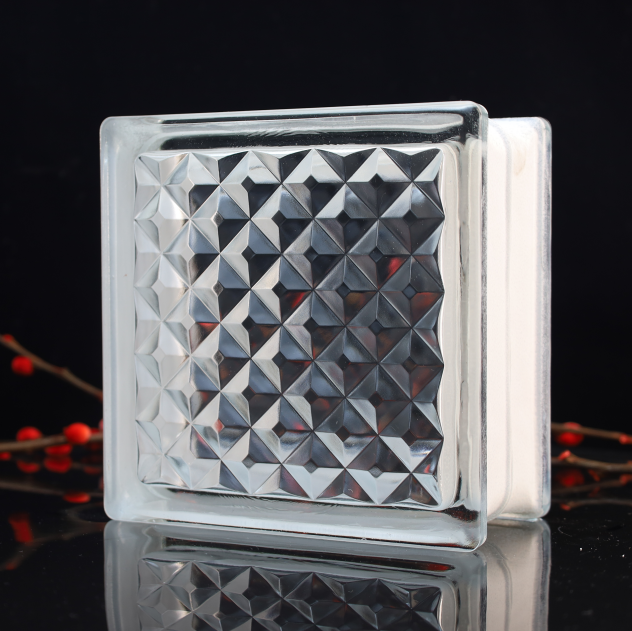 LATTICE Glass Block (JH005) 190*190*80MM Hollow Crystal Glass Brick 190*190*80MM LATTICE Glass Block 