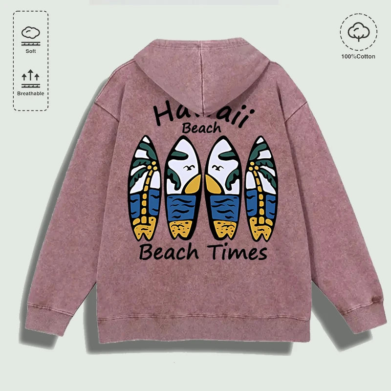 Áo Hoodie Cotton In Hình Ván Lướt Biển Hawaii Nhiều Màu - Daisan Mart