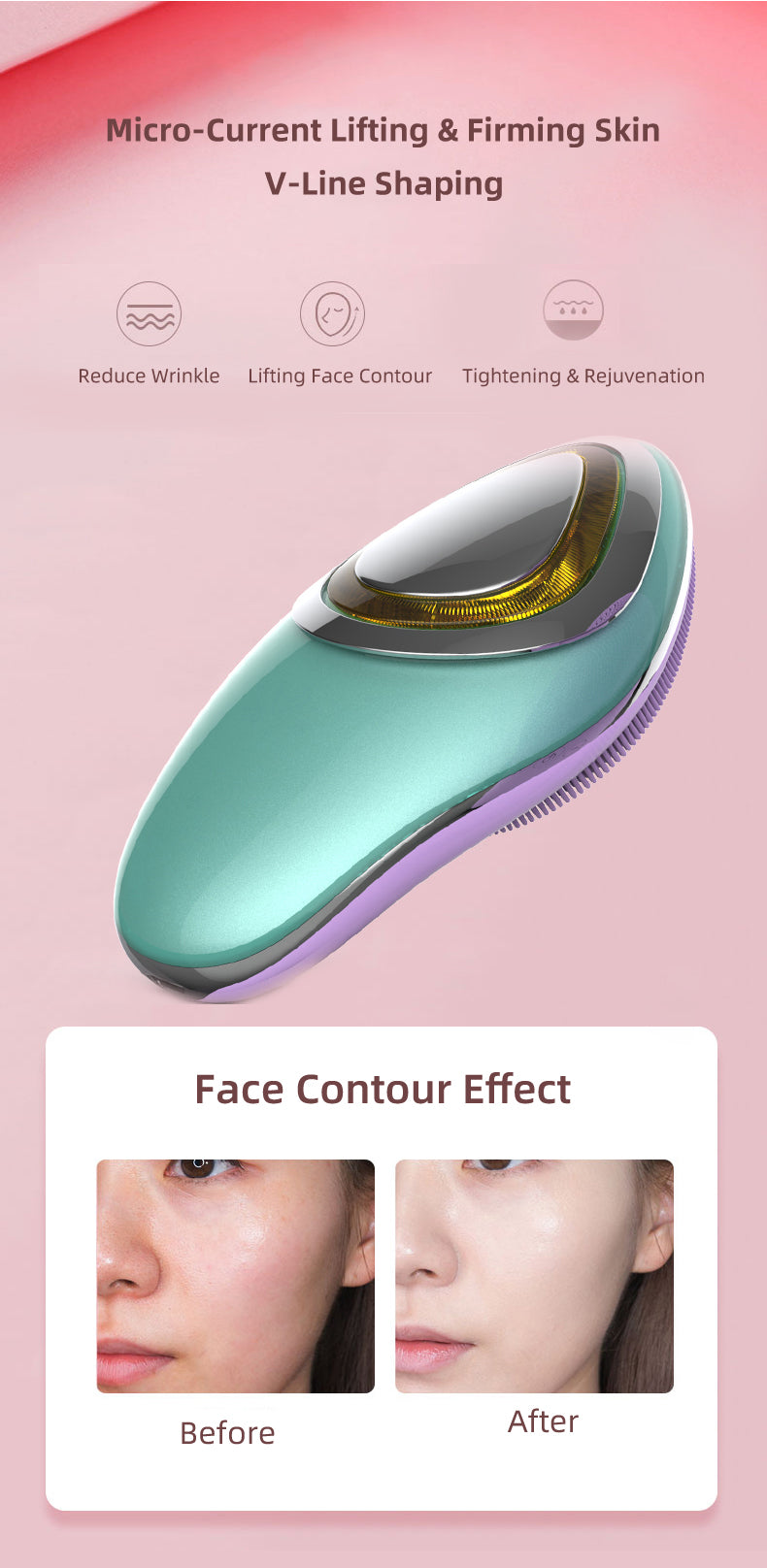 High-end facial cleansing brush, used for Spa, thermal vibration facial cleansing device for skin, whitening, cleaning pores and exfoliating 