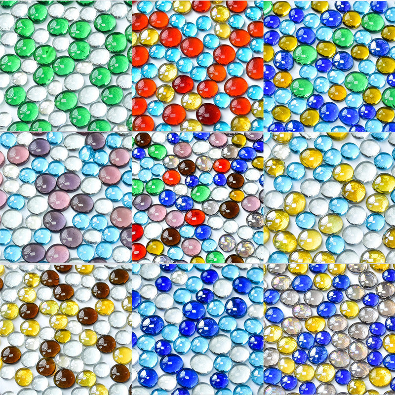 DIY Multicolored Round Glass Mosaic Beads 100g