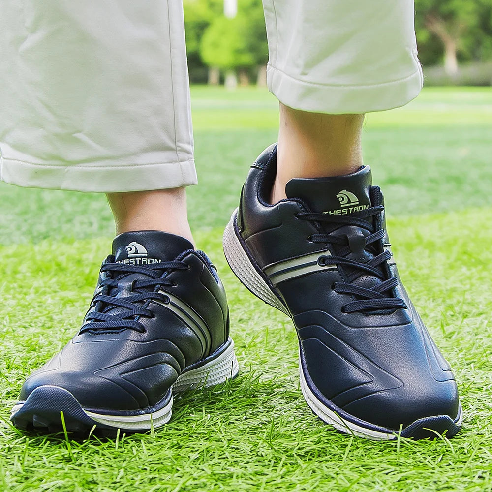 Men's Lightweight Leather Shoes Custom Made for Golf &amp; Outdoor Badminton