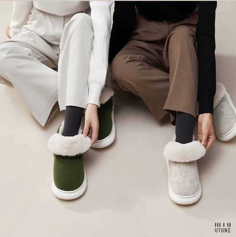 Warm Women's Cotton Boots 2026 - High-Soled Felt Flats