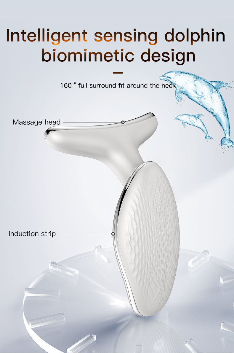 Smart Microcurrent EMS Electronic Facial &amp; Neck Lifting and Massager Device for Home Use with Heat, Beauty and Shoulder Care 