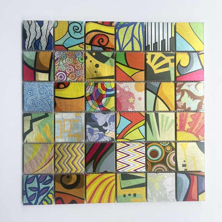 Modern design square mosaic tiles interior wall decoration bathroom kitchen living room special painting available 