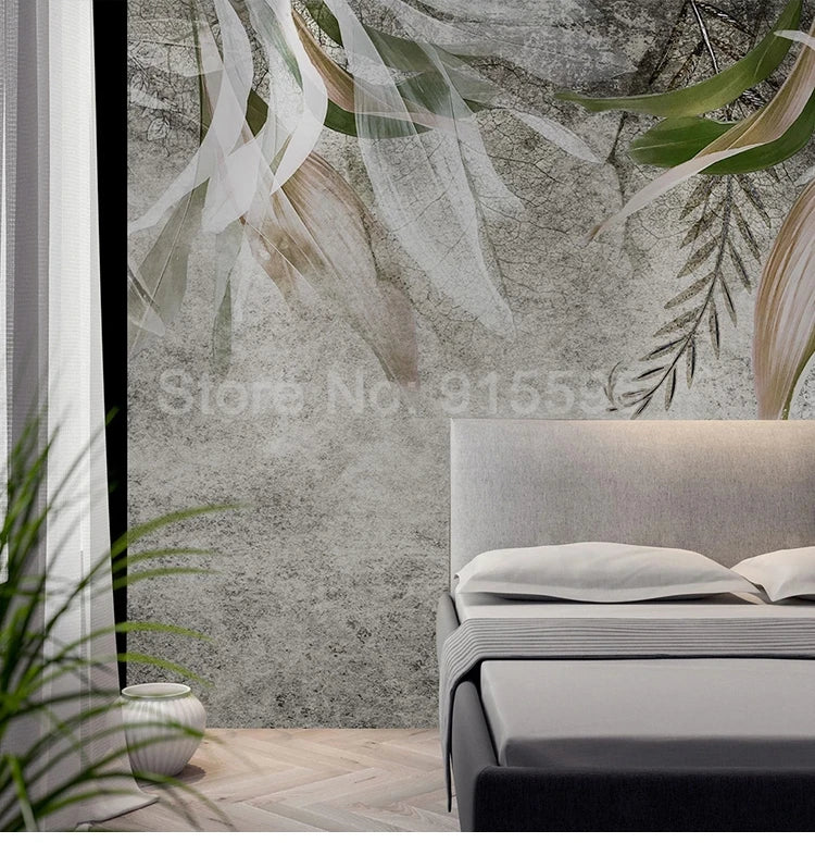 Custom Photo Mural 3D Retro Abstract Art Leaf Decor Wall Painting Bedroom Living Room Background Modern Wallpaper Wall Covering