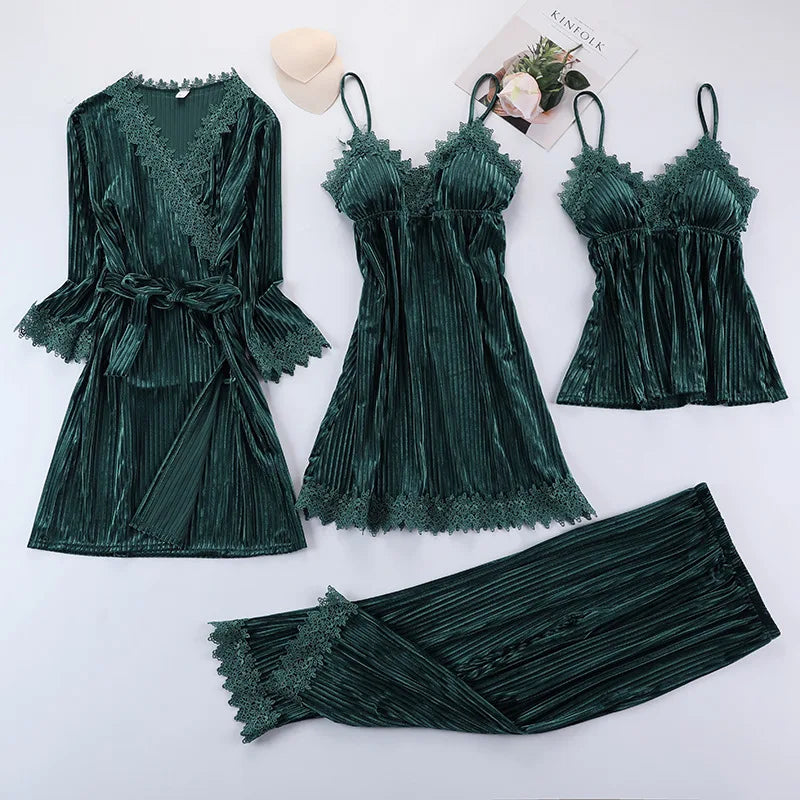 Women's Pajamas 2022 - Luxurious &amp; Warm Gold Velvet