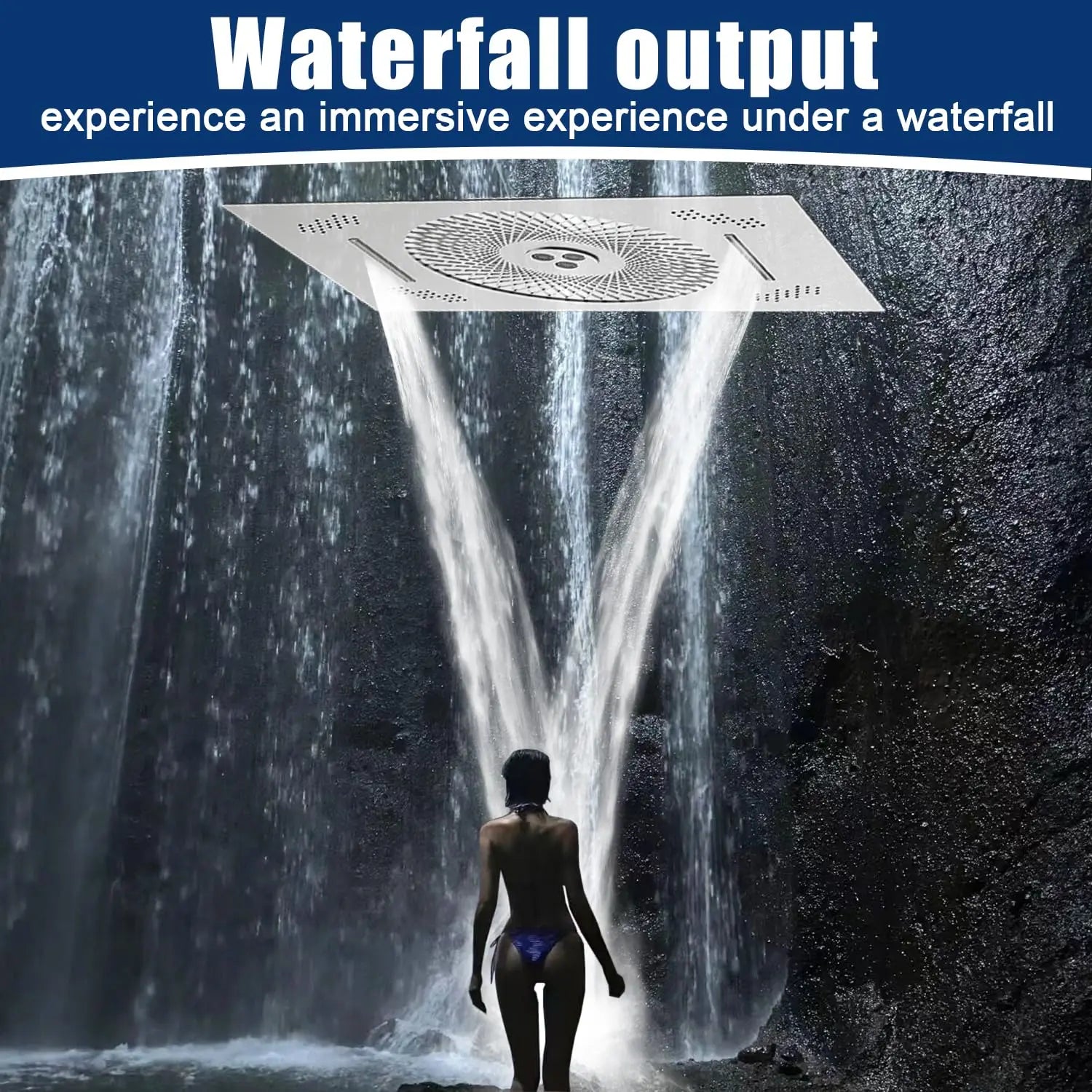 24x16 Inch High-End Color Changing LED Shower Head Wall Mounted