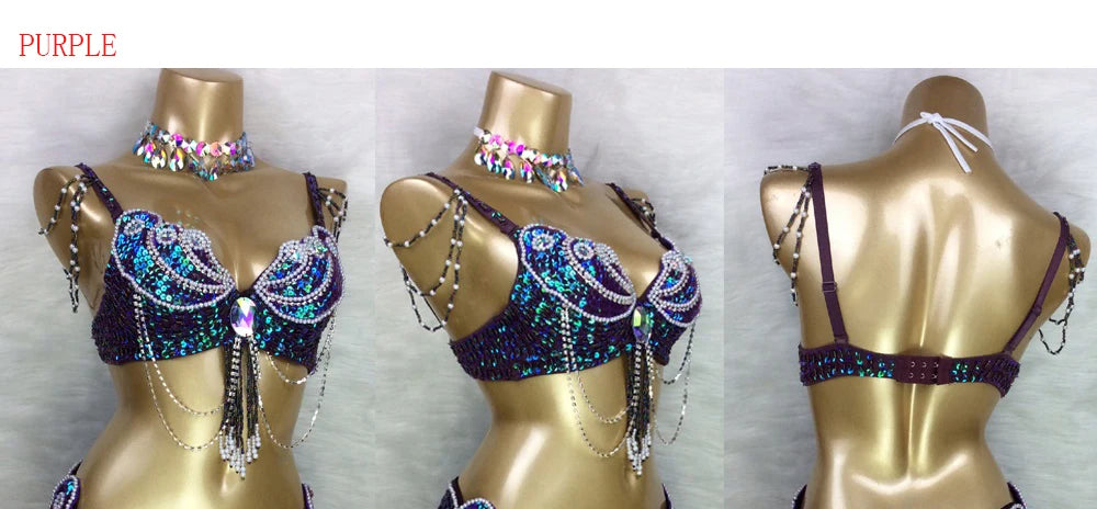 Áo Bra Múa Bụng Đính Hạt Sequin Gợi Cảm Sân Khấu - Daisan Mart