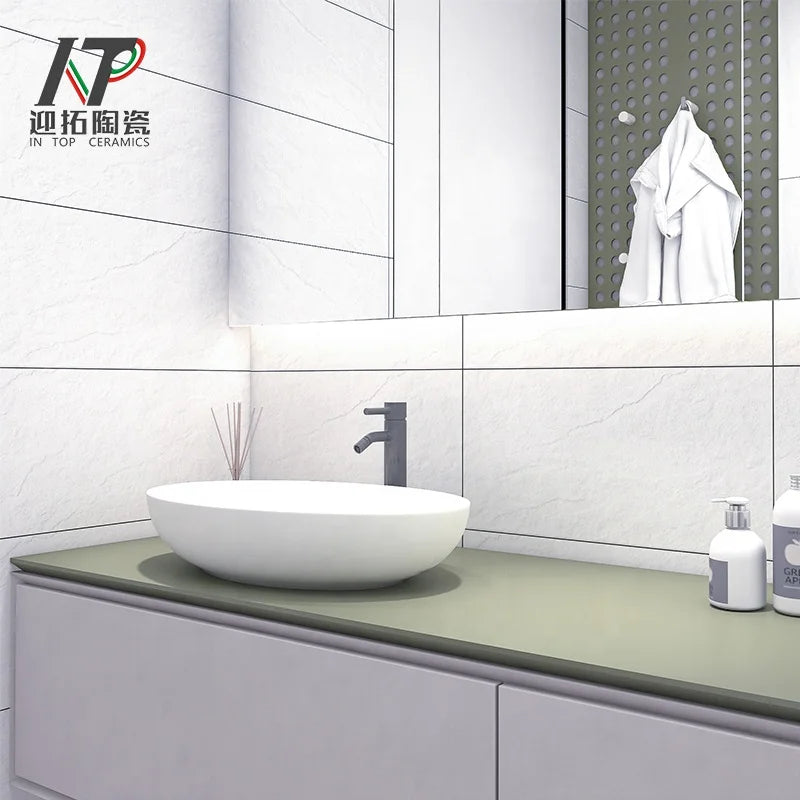 600x600mm/600x1200mm Matt Pure White  Slate Finish and Pure Black Slate Finish Porcelain Tile - Daisan Mart