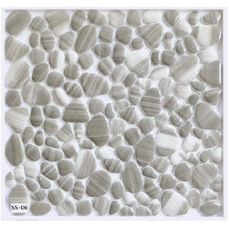 Factory Supply Bathroom Wall Tiles  Mixed Color Pebble Art Mural Wall Tiles Glass Mosaic SS-01 - Daisan Mart