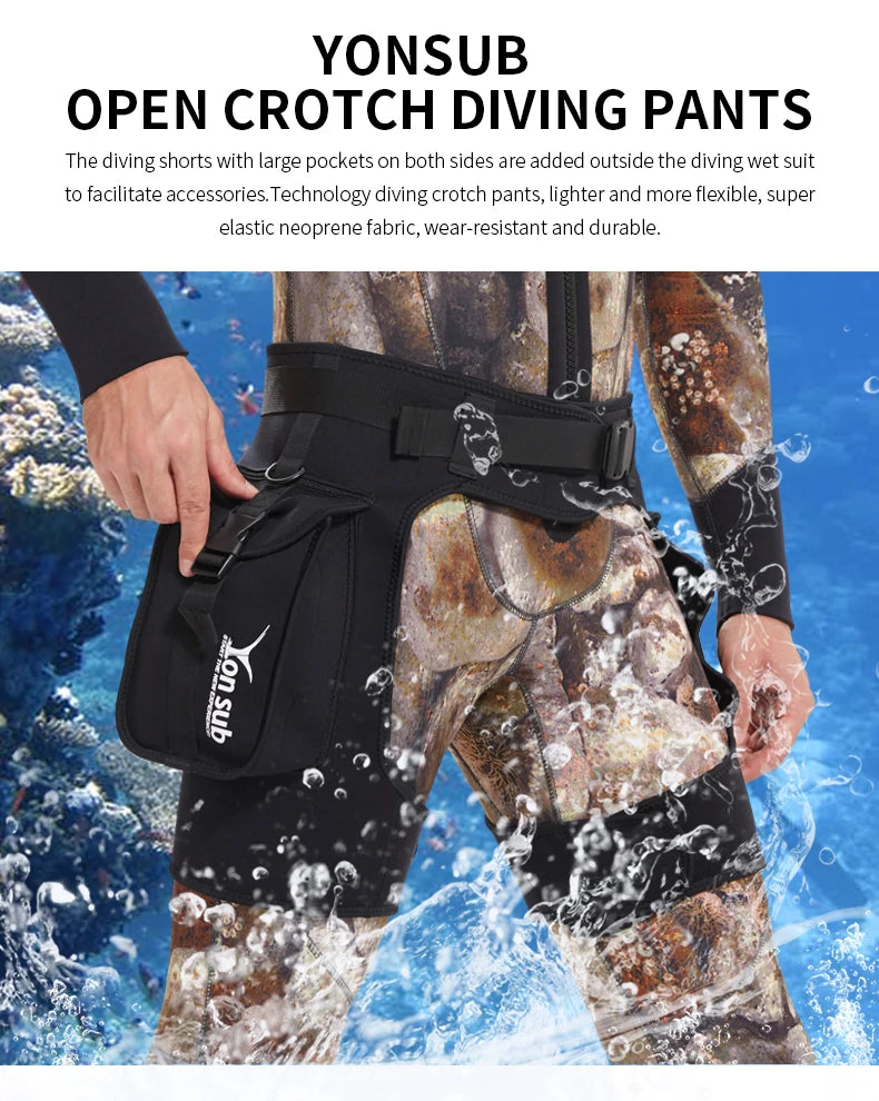 Quần bơi nam lặn co giãn, túi tiện dụng, dây đai