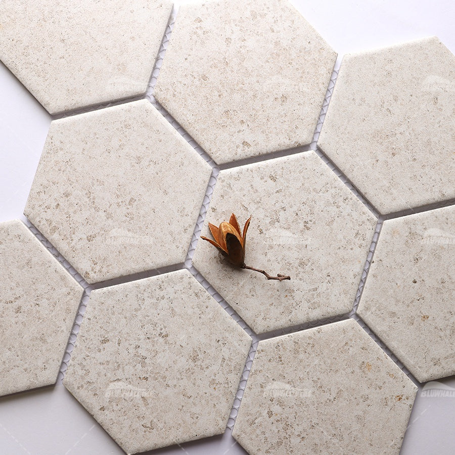 Bluwhale inkjet printed matte hexagon floor tiles 