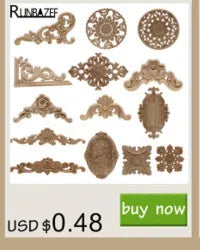 Wood Mouldings Wood Carving Door Onlay Wood Applique Wood Decal Antique Retro Modern Long Leaves Wooden Cabinet Furniture Corner