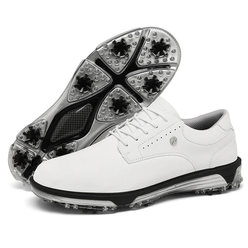Men's and Women's Leather Golf Shoes Waterproof Rubber Sole Printed Logo